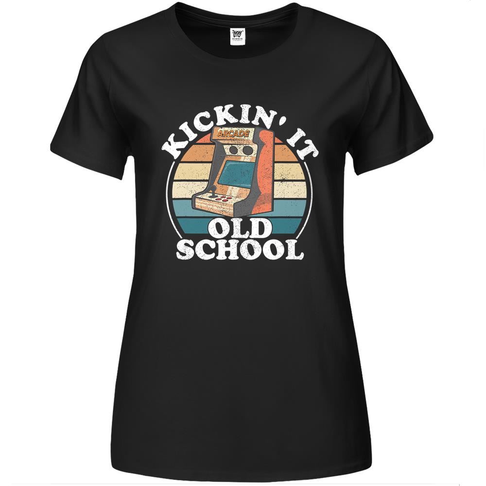 Kickin It Old School Retro 80S Arcade Game Video Gaming Gift Premium Womens T Shirts