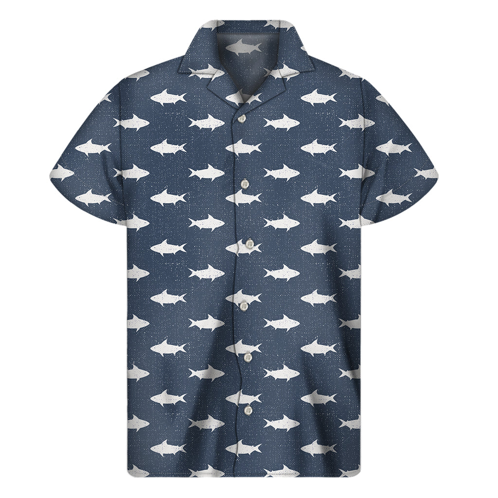 Shark Fish Pattern Print Men’S Short Sleeve Shirt