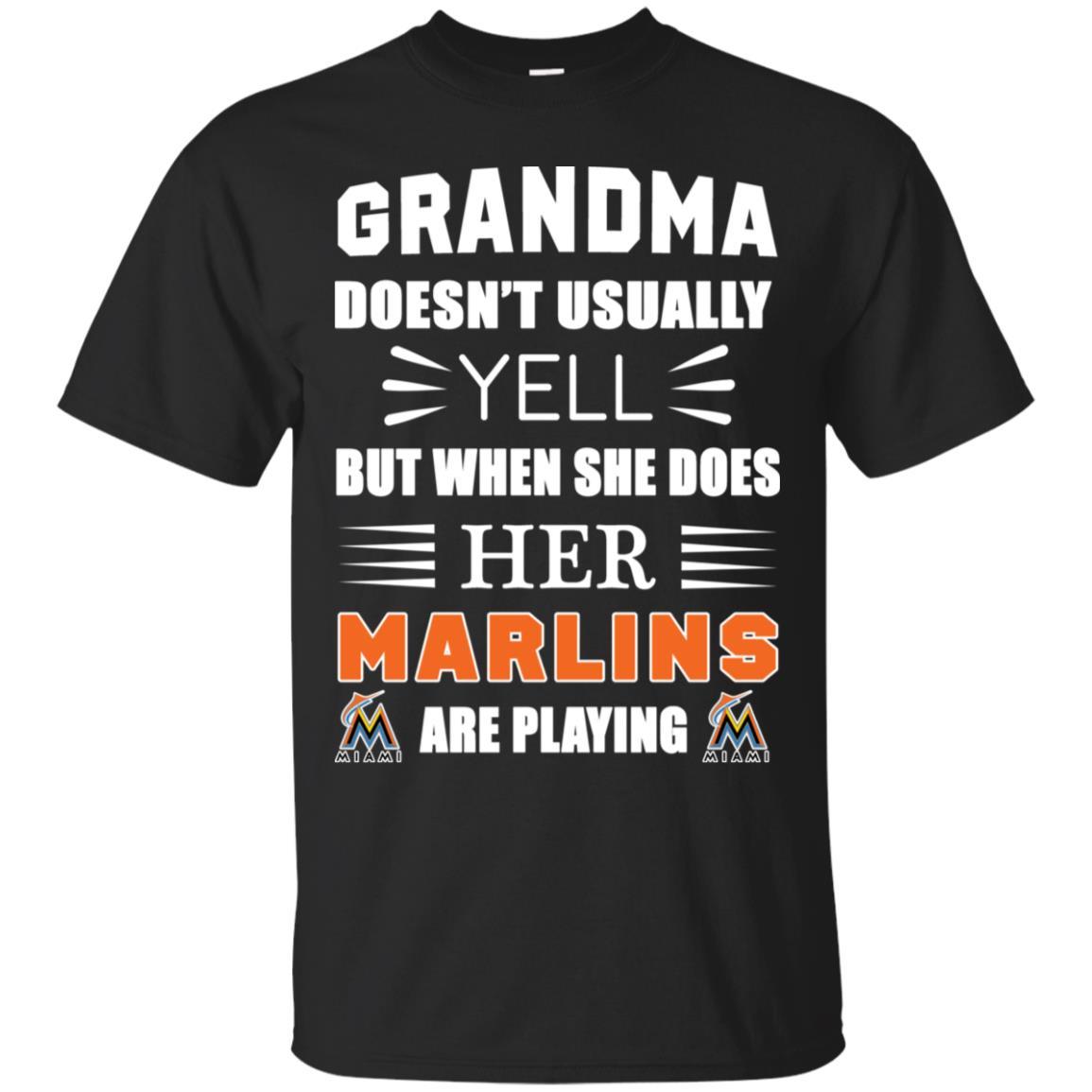 Cool Grandma Doesn’t Usually Yell She Does Her Miami Marlins T Shirts