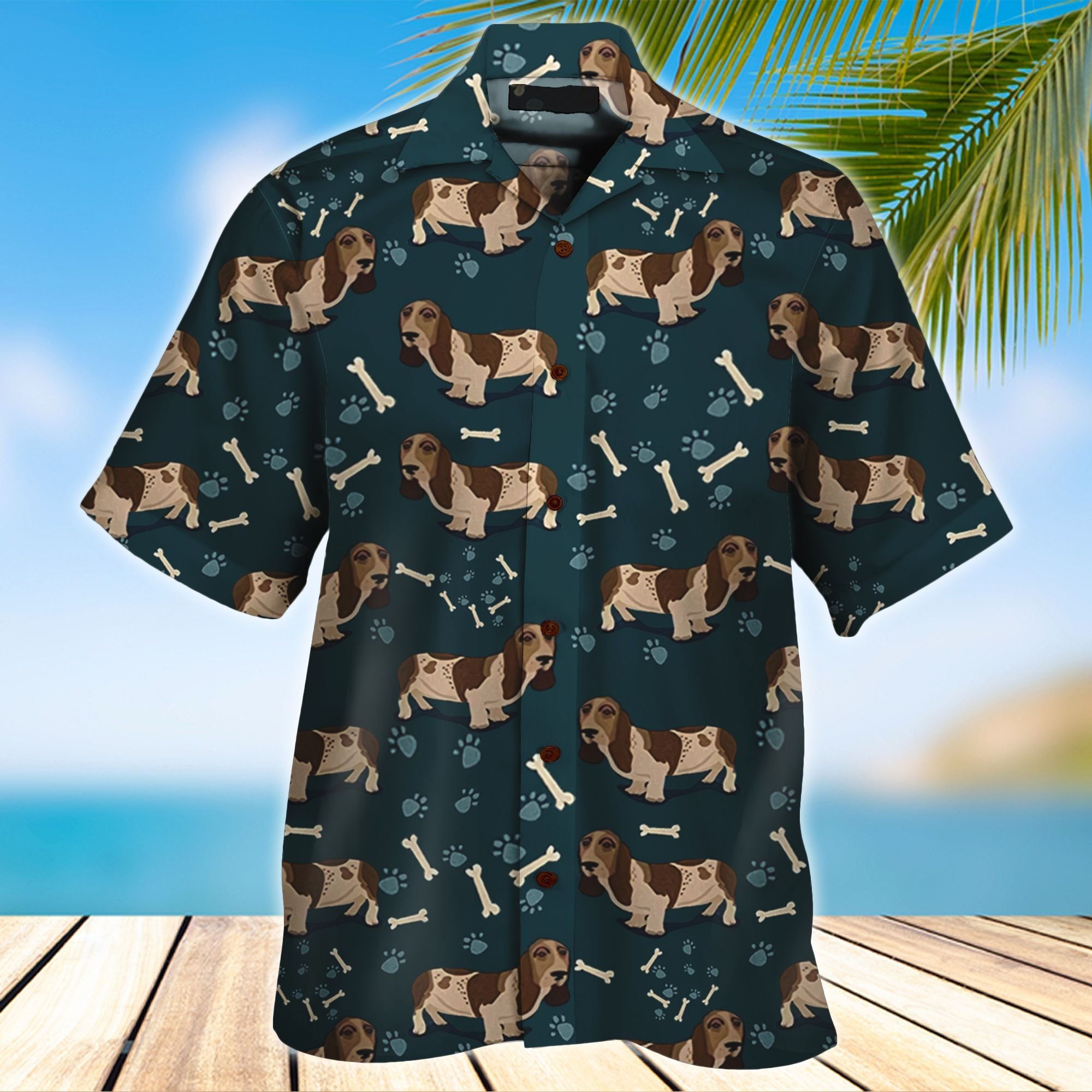 Basset Hound 3D All Over Printed Hawaiian Shirt And Short