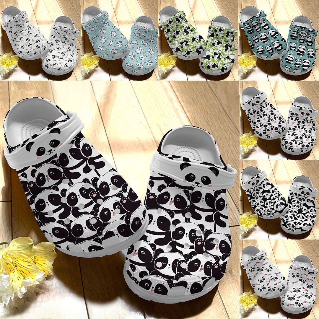 Panda Personalize Clog, Custom Name, Text, Fashion Style For Women, Men, Kid, Print 3D Super Cute Pandas