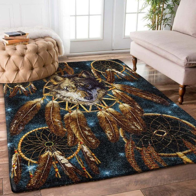 Wolf Dreamcatcher Area Rug Living Room Rug Home Decor Floor Decor Vh3