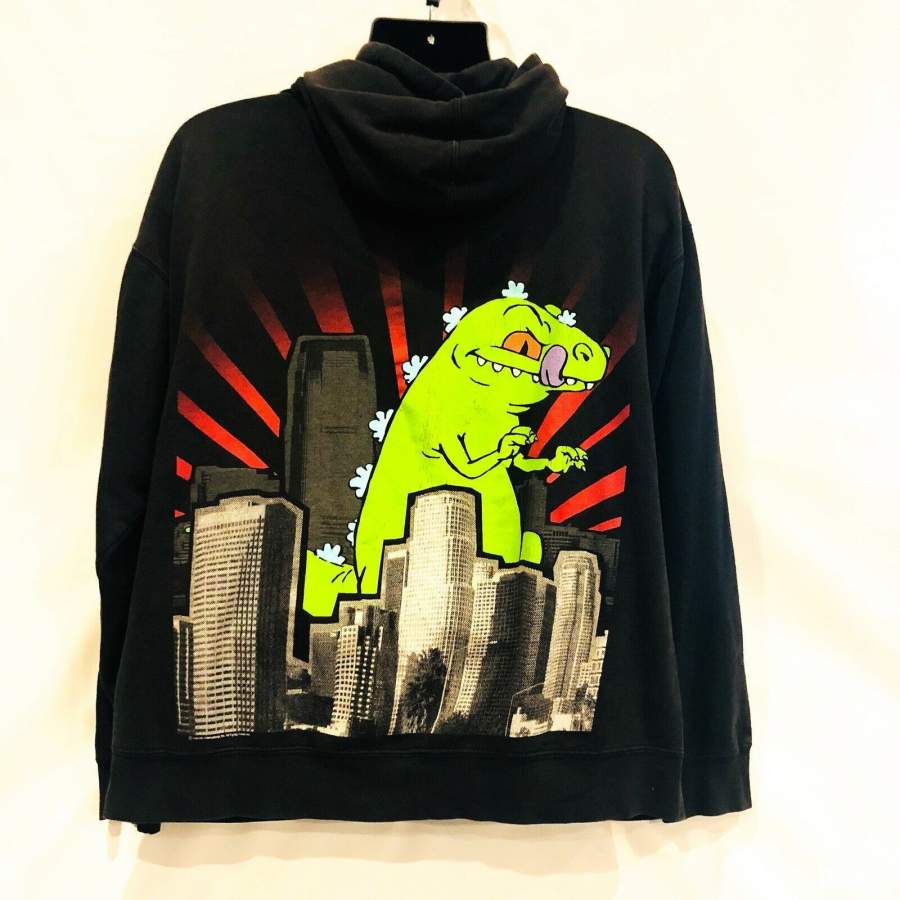 Vintage 90s Nicolodeon Raptar Dinosaur Rugrats Show Hoodie