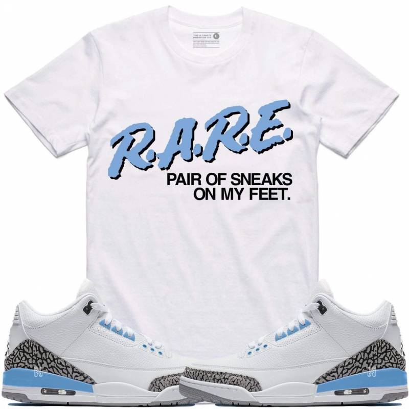 Air Jordan Retro Unc Elephant Cement Sneaker T-Shirt Rare Rk