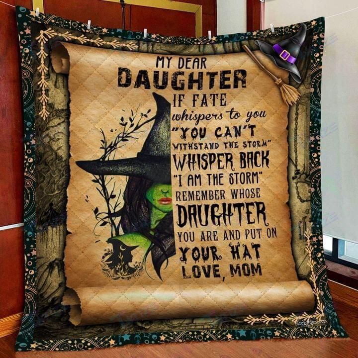 Halloween Witch My Dear Daughter Premium Quilt Blanket Size Throw, Twin, Queen, King, Super King