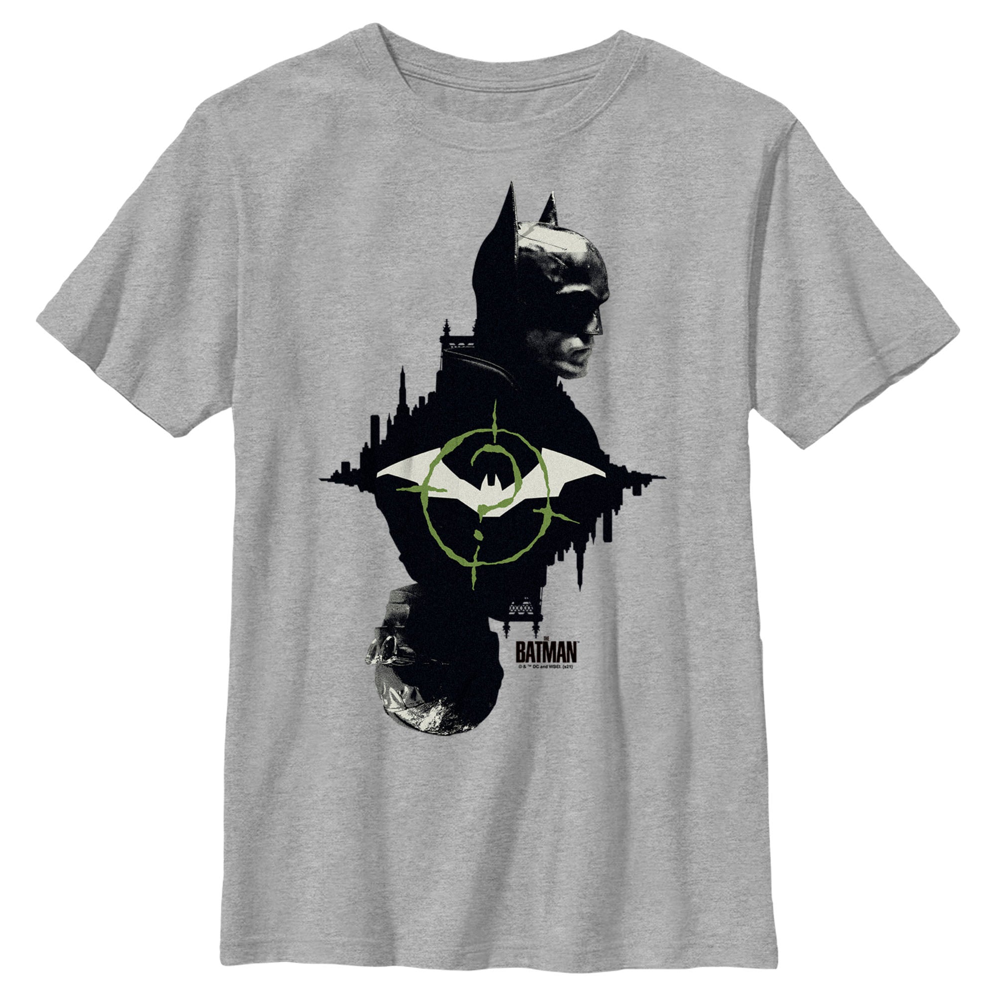 Boy’S The Batman Mirror Riddler Skyline T-Shirt