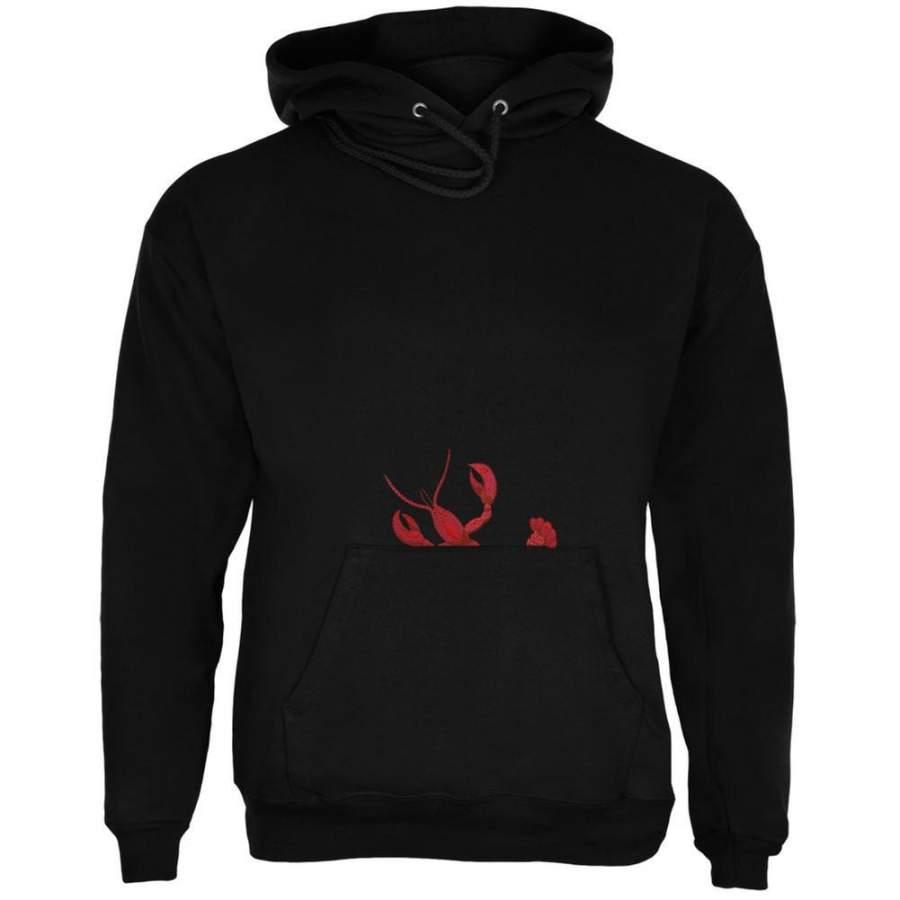 Peeking Lobster Black Adult Hoodie