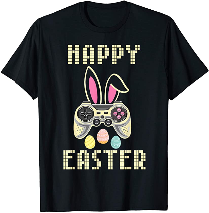 Video Game Easter Bunny Eggs Controller Gamer Girls Boy Kids T-Shirt