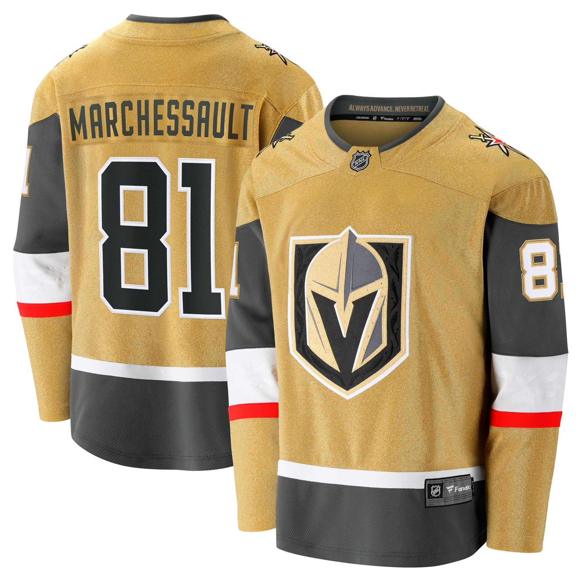 Jonathan Marchessault Vegas Golden Knights Branded Home Breakaway Jersey – Gold