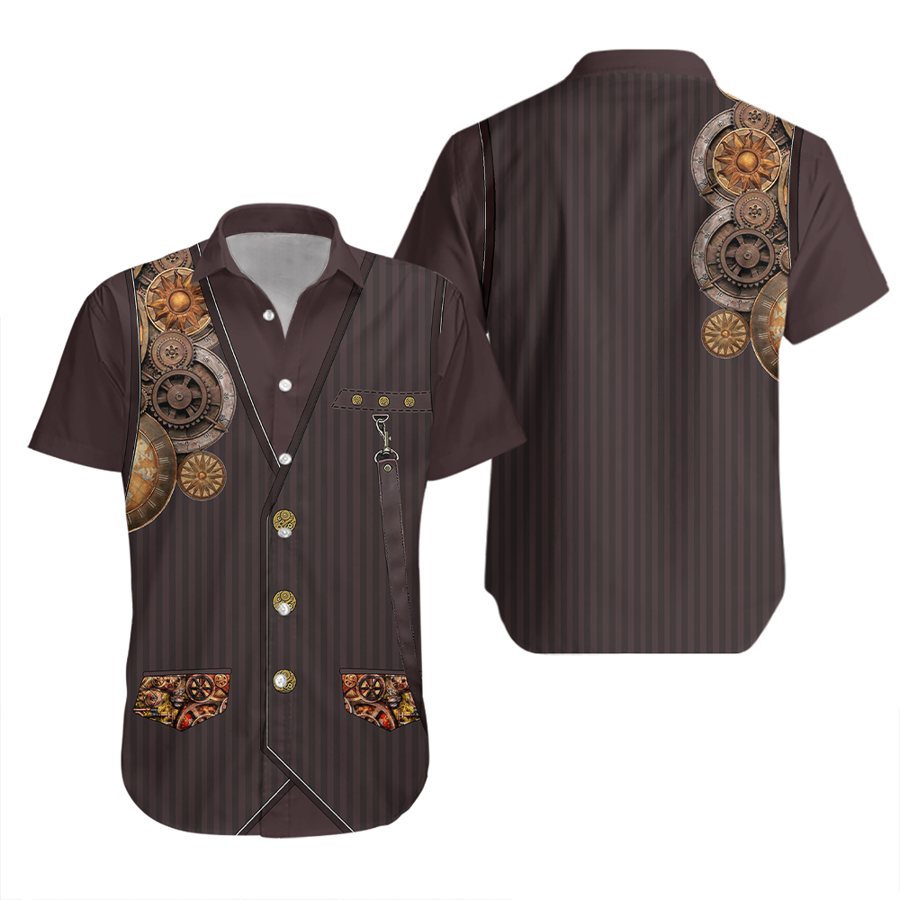 Awesome Steampunk Mechanic Us Army Veteran Camo Hawaiian Shirt – For Men And Women – Adult