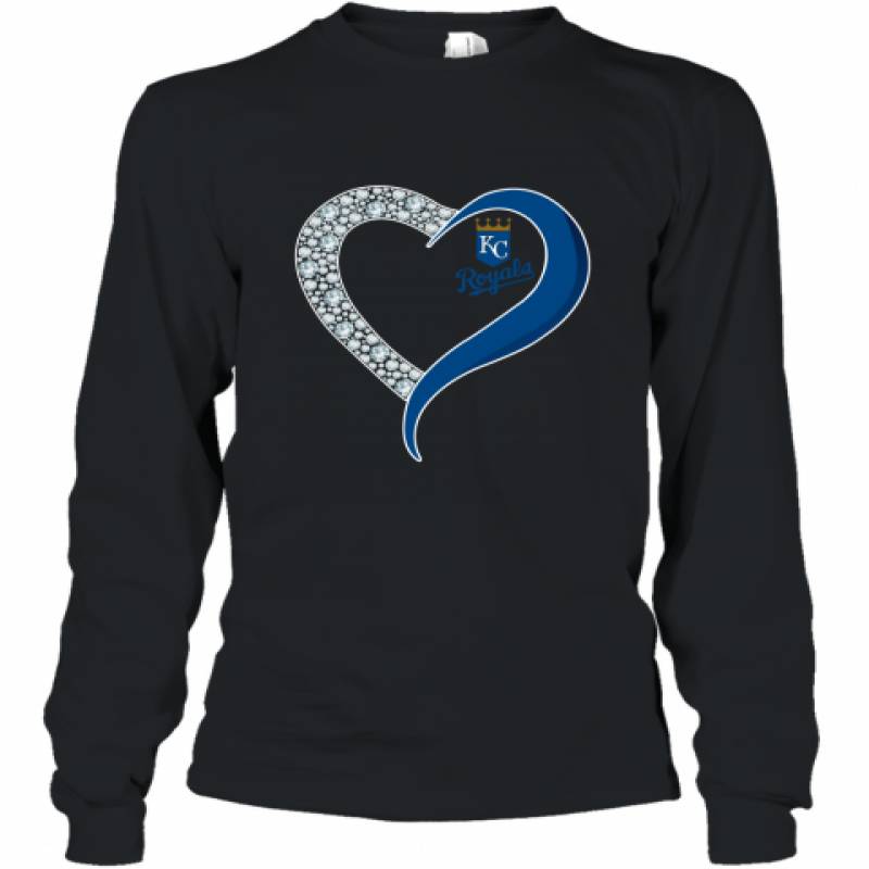 Diamond Kansas City Royals Heart shirt Long Sleeve T-Shirt