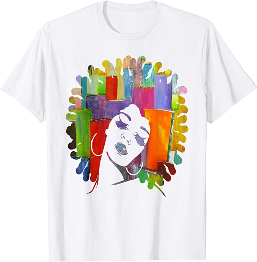 Trendy Afro T-shirt Strong Melanin Queen with Natural Hair T-Shirt