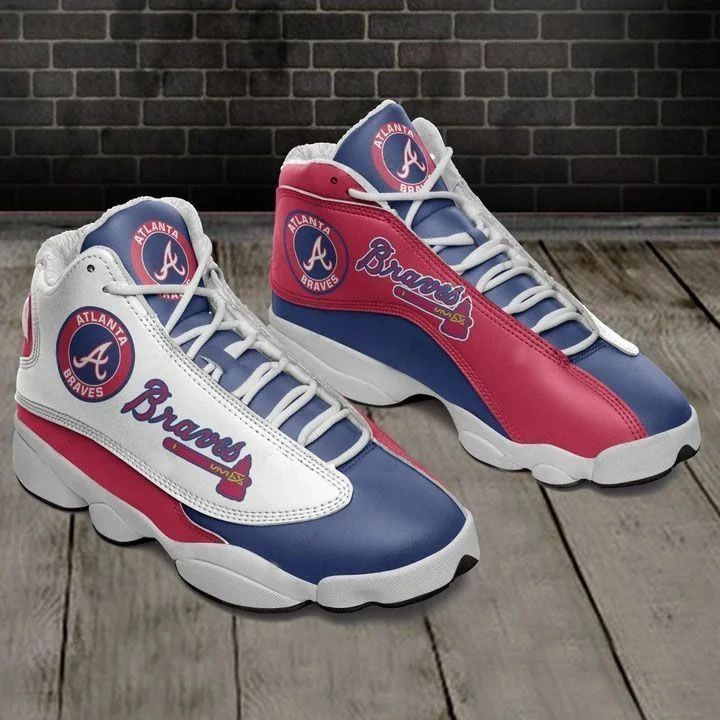 Team Logo Atlanta Braves Baseball Air Jordan 13 Printing Shoes Sneaker