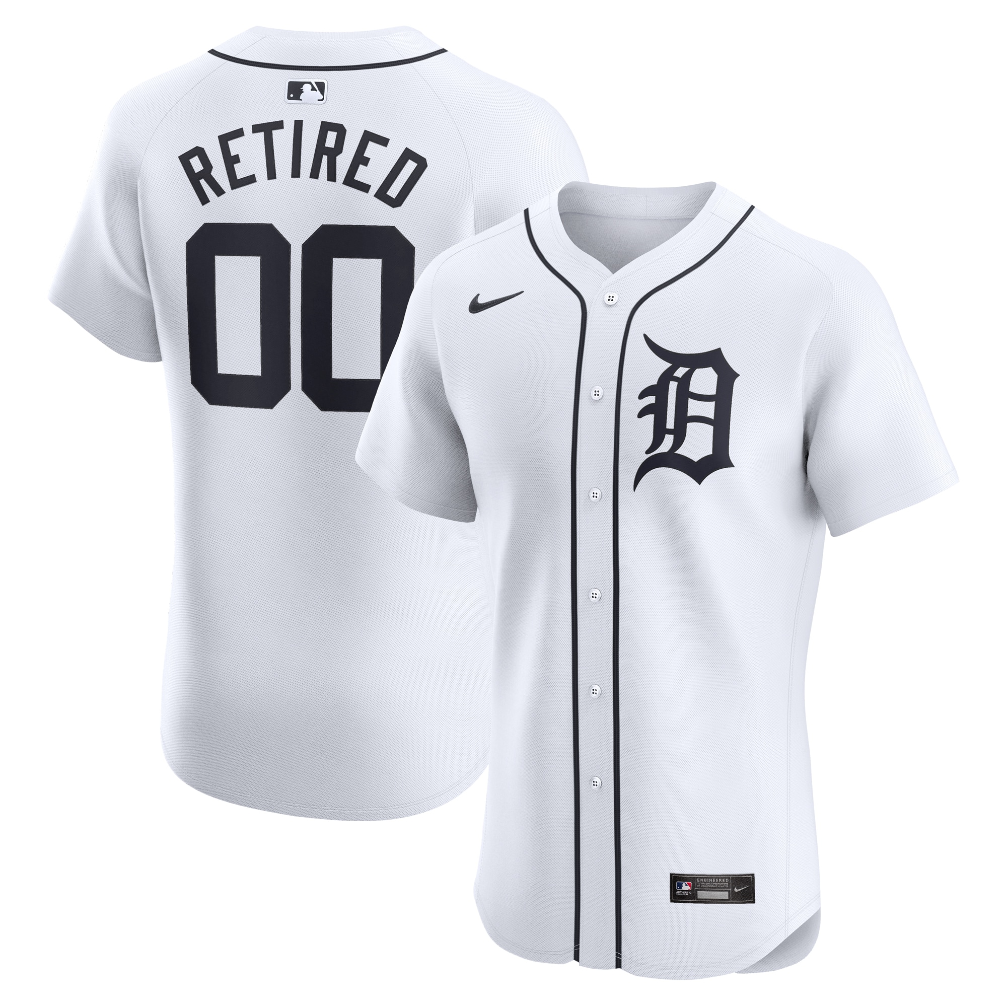 Detroit Tigers Home Elite Pick-A-Player Retired Roster Jersey – White