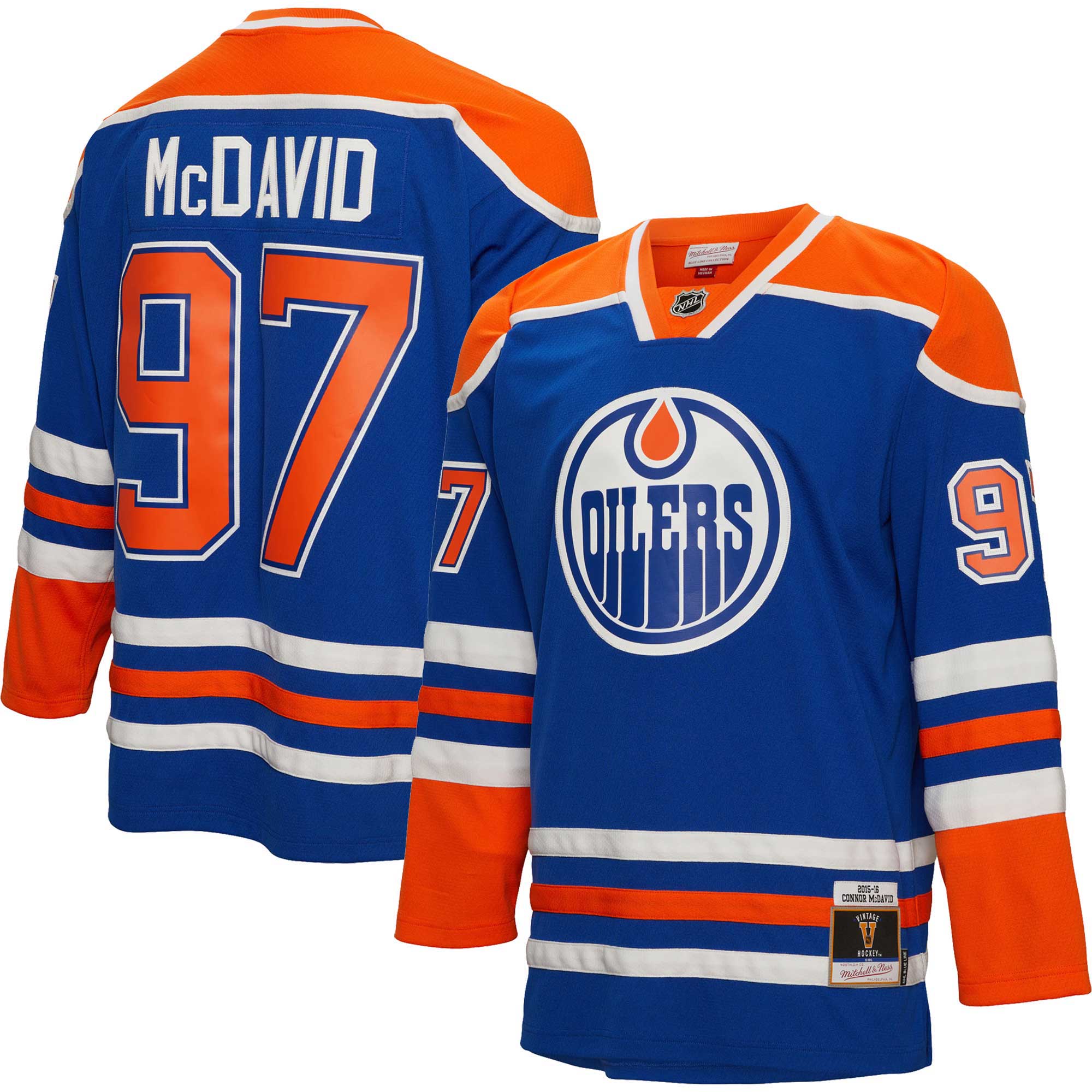 Men's Edmonton Oilers Connor McDavid Mitchell & Ness Blue 2015/16 Blue Line Player Jersey