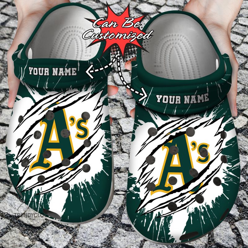 Baseball Personalized OAthletics Ripped Claw Clog Shoes