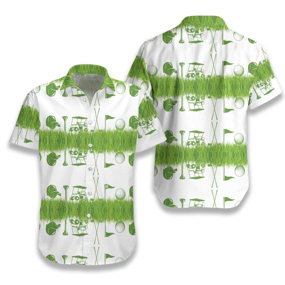 Icon Golf Green Pattern Hawaii Aloha Shirts Xh Ha99041