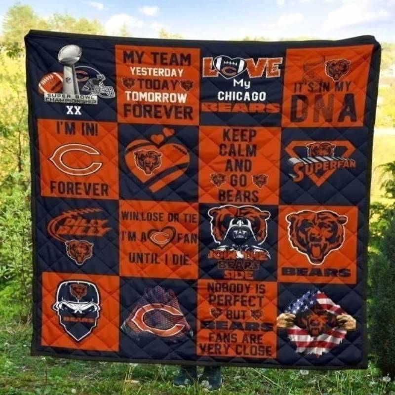 My Team Chicago Bears Quilt Blanket For Football Fan Gift Idea MN10