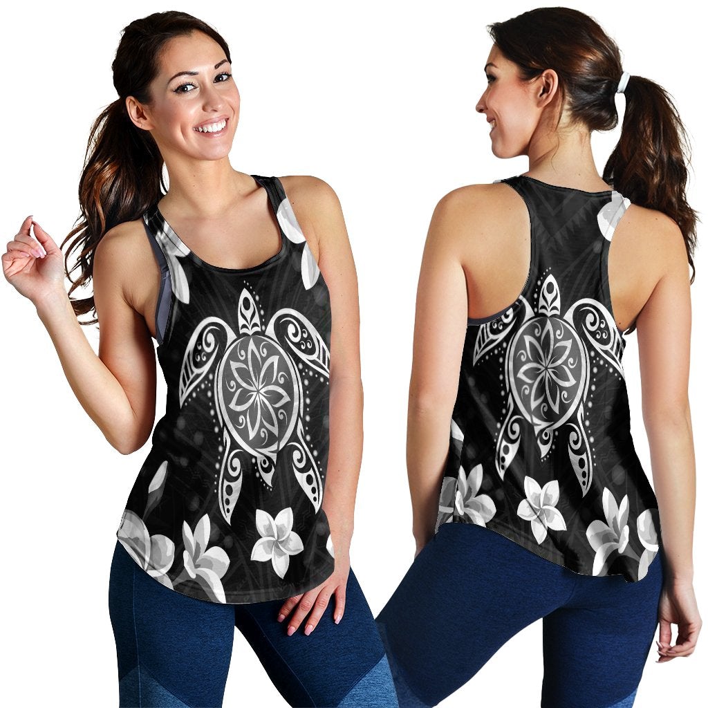 Hawaii Silver Turtle Plumeria Racerback Tank Ha54498