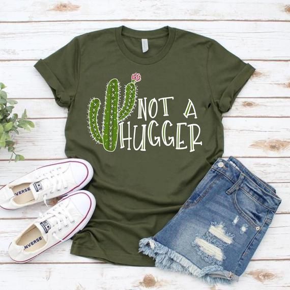 Not A Hugger Cactus Botanical Shirt Plant Shirt Crazy Plant Lady Gardener Shirt