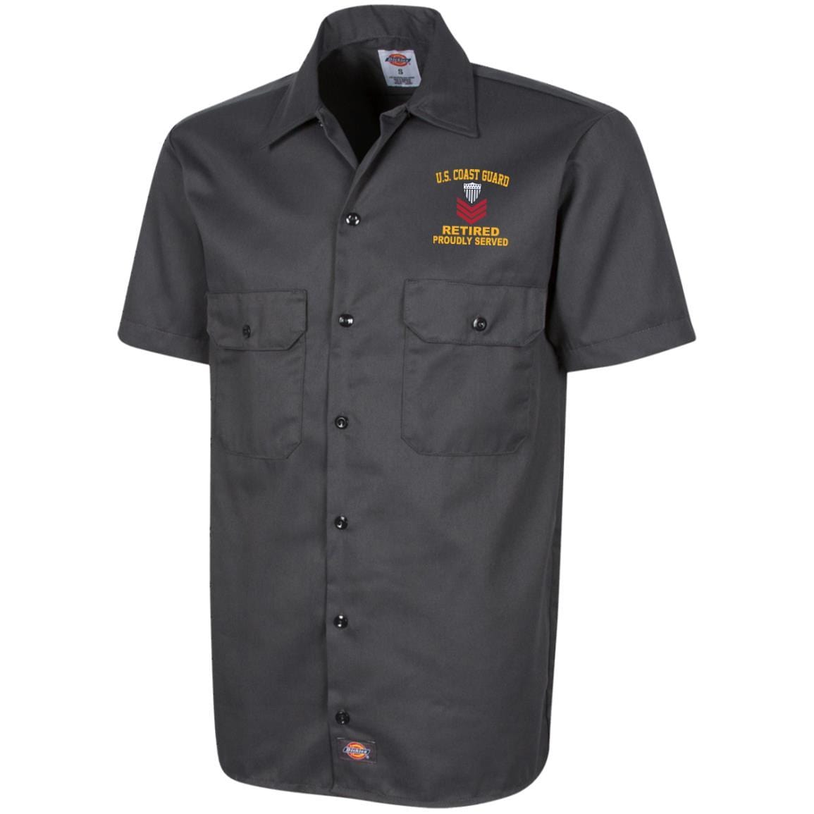 US Coast Guard E-6 Petty Officer First Class E6 PO1 Petty Officer Collar Device Retired Embroidered Dress Shirt – Workshirt