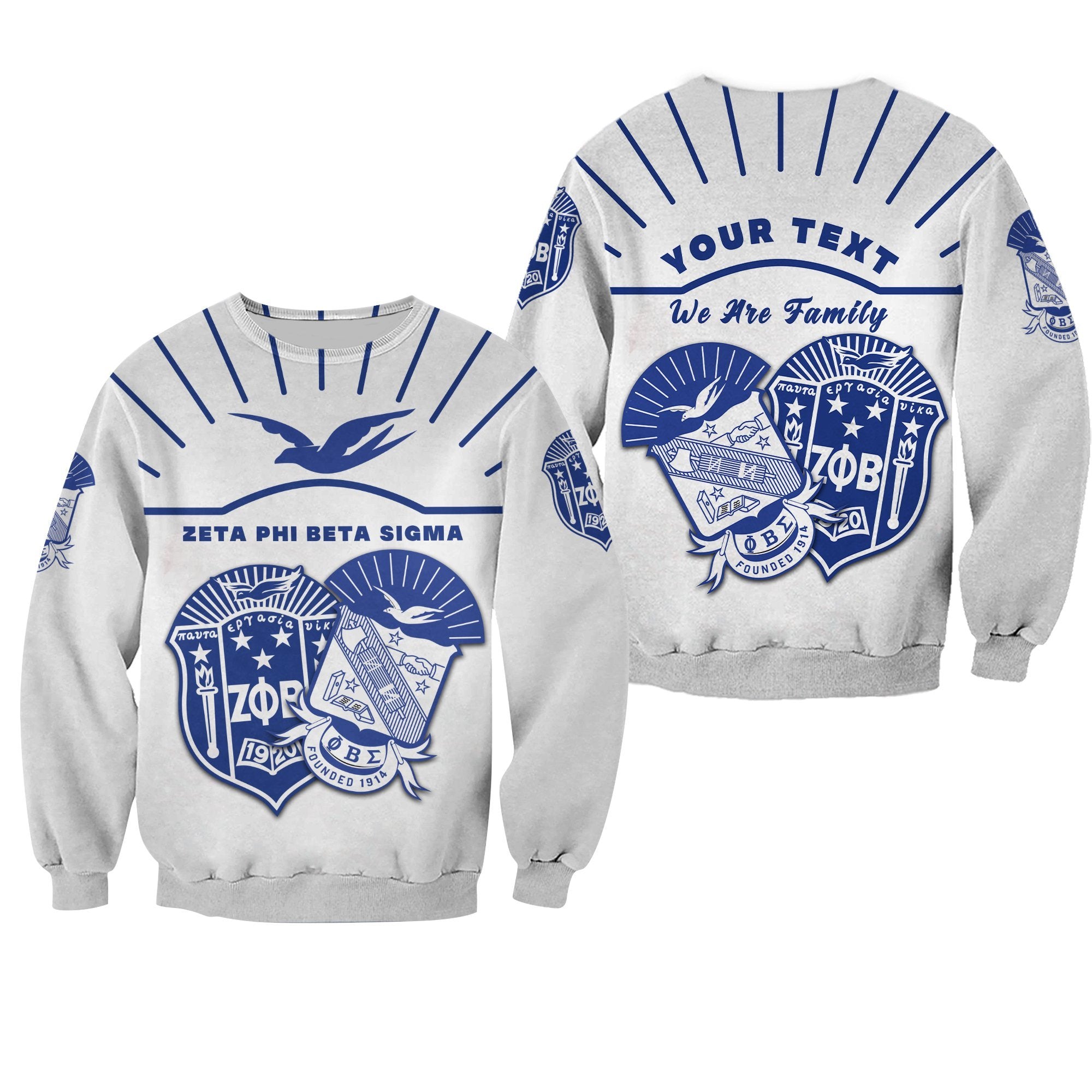 (Custom Personalised) Greek Life Sweatshirt – Zeta Phi Beta Sigma  Simple Style Lt16