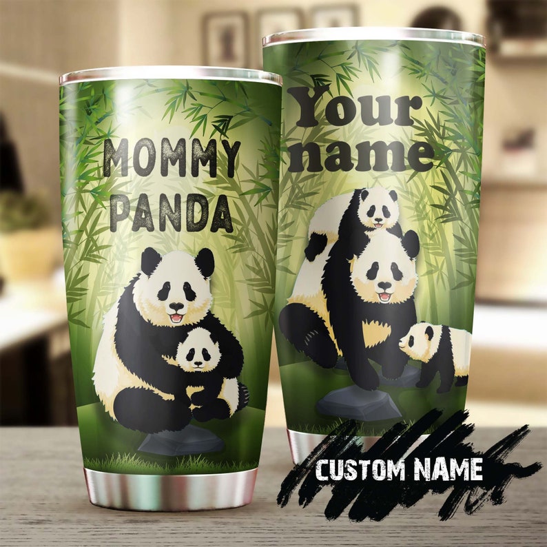 Mommy Panda Personalized Tumbler-Birthday Gift Christmas Gift Mother’S Day Gift For Mom From Son Daughter