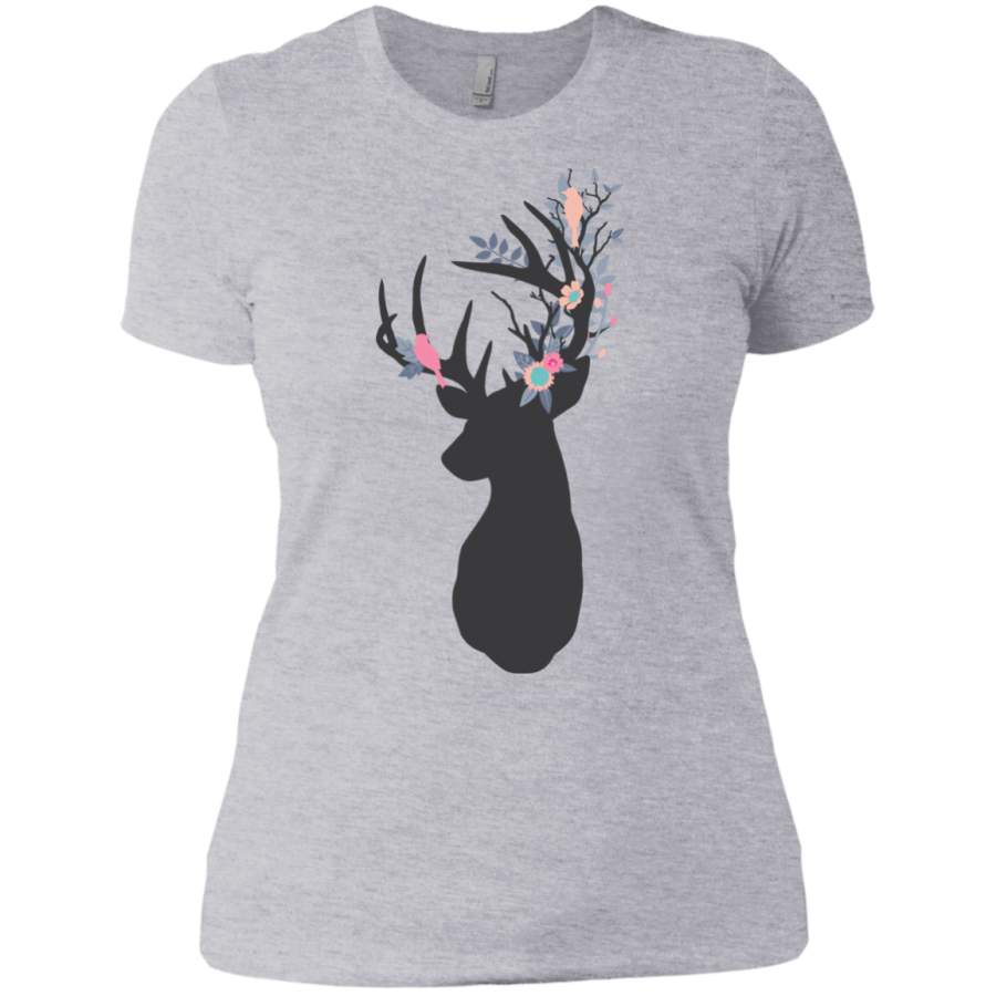 AGR Stag silhoeutte with woodland antlers T-Shirt Hoodie Long sleeve Sweatshirt