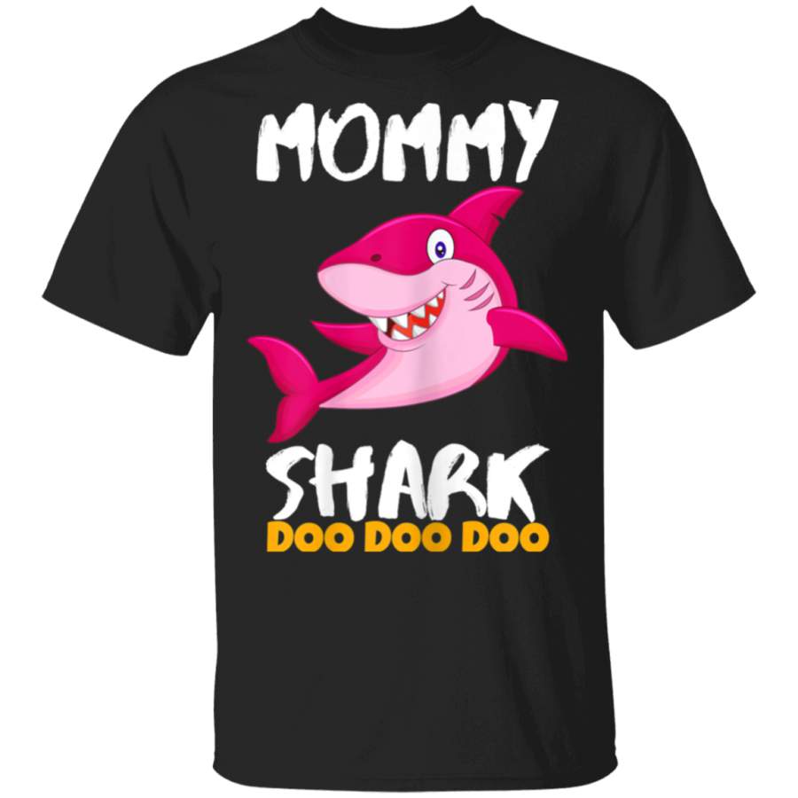 Womens Mommy Shark Valentines Day Gift For Mom Wife Her Vday T Shirt