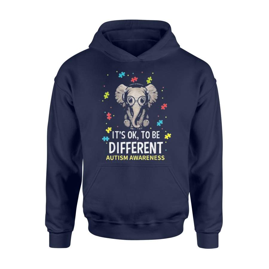 It’s Ok To Be Different Autism Awareness Elephant  Hoodie | Funny Autism Shirts