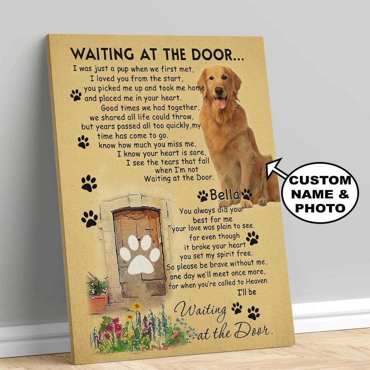 Personalized Golden Retriever - Waiting At The Door - Poster - NL2605 ...