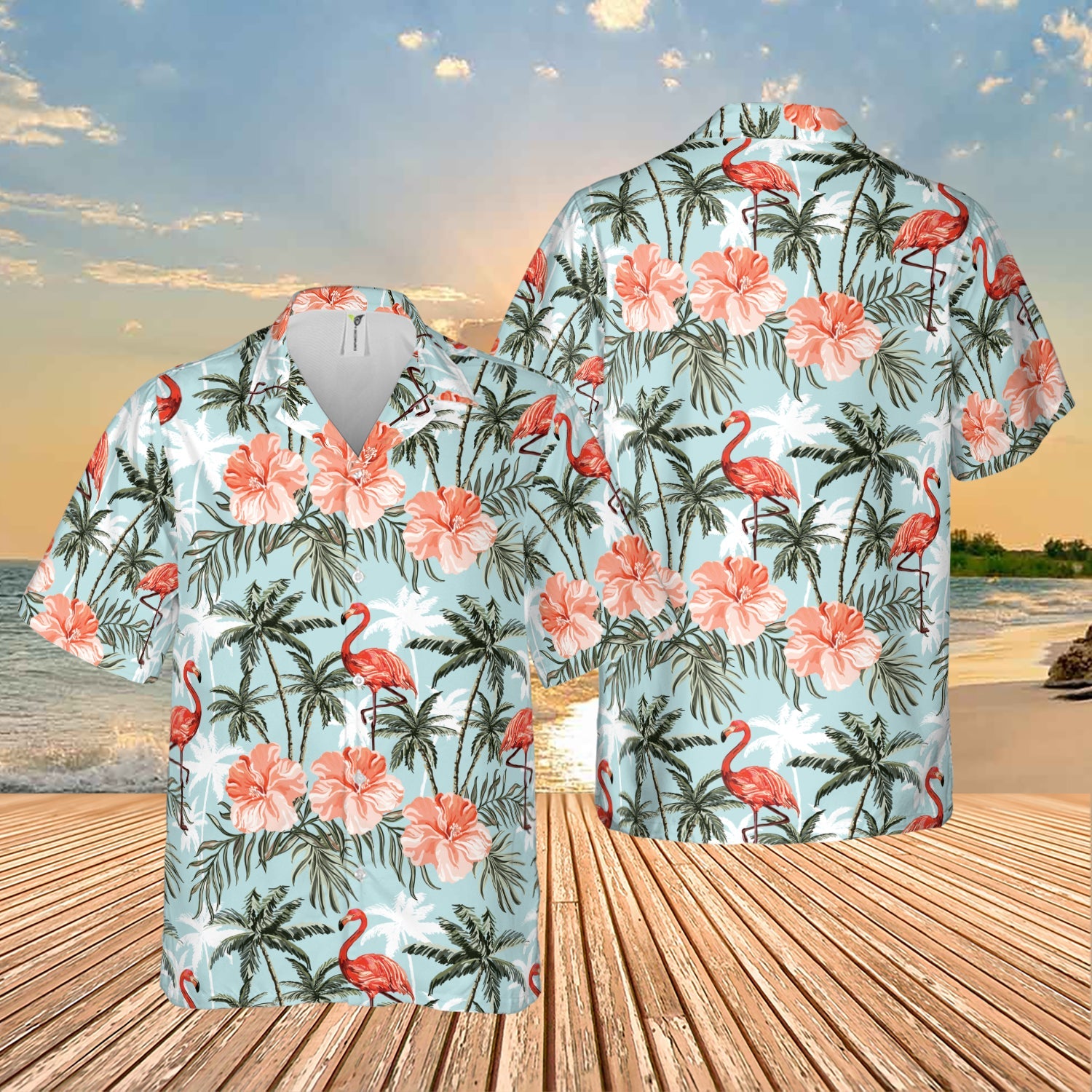 Flamingo And Palm Tree Hawaii Gift For Wife Ha10064