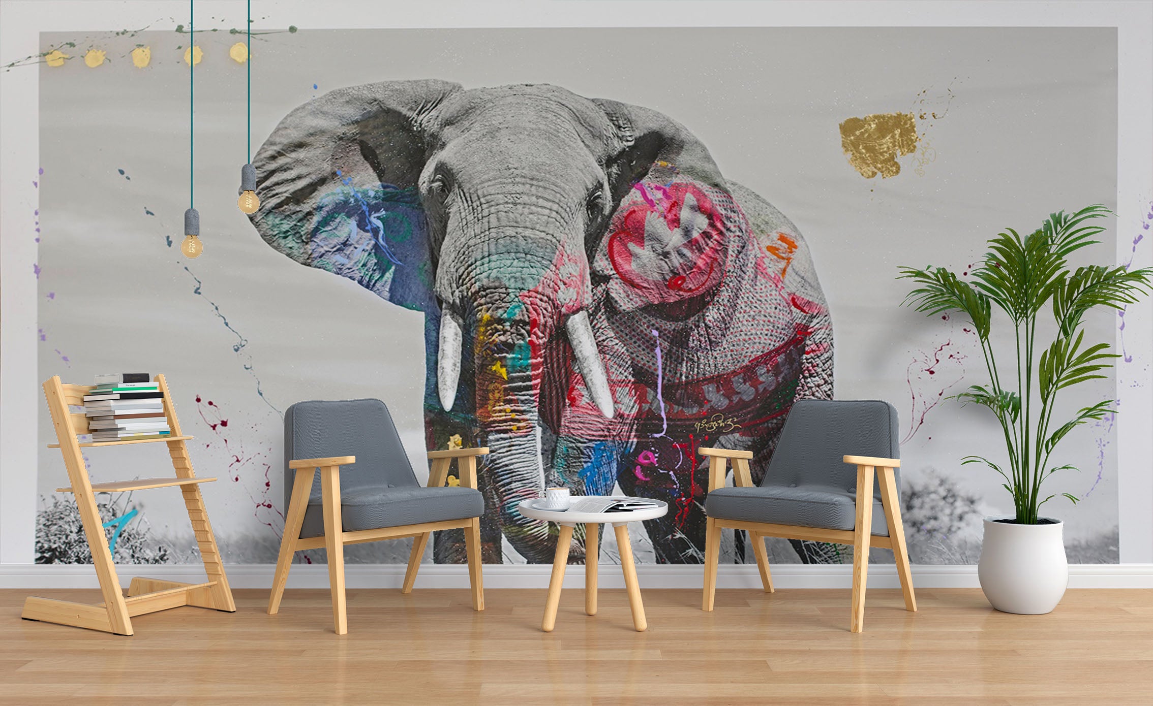 3D Animal Elephant Wall Mural Wallpaper Sf18