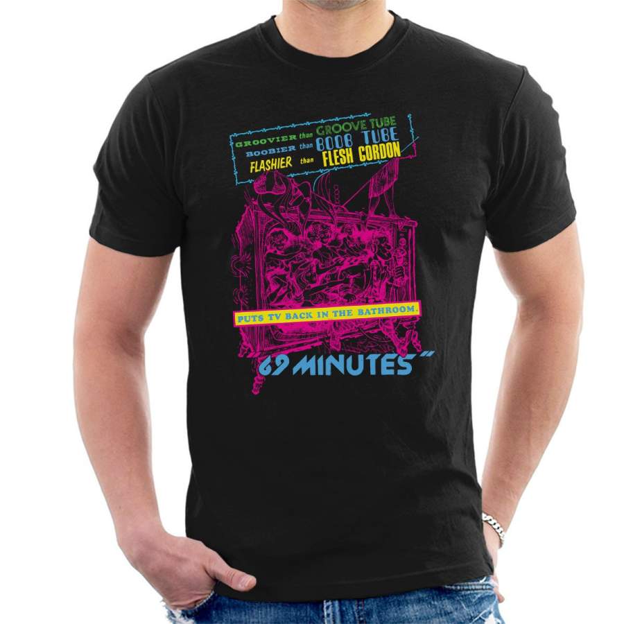 69 Minutes Bathroom TV Boob Tube Men’s T-Shirt