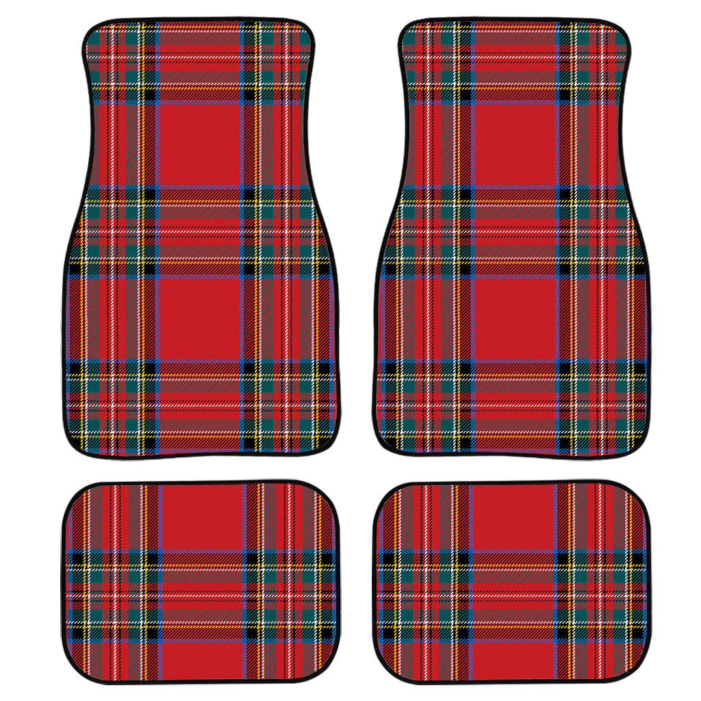 Stewart Tartan Scottish Pattern Print Front And Back Car Floor Mats, Front Car Mat