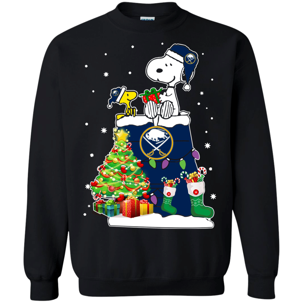 Check Out This Awesome Buffalo Sabres Snoopy & Woodstock Christmas Shirt Sweatshirt