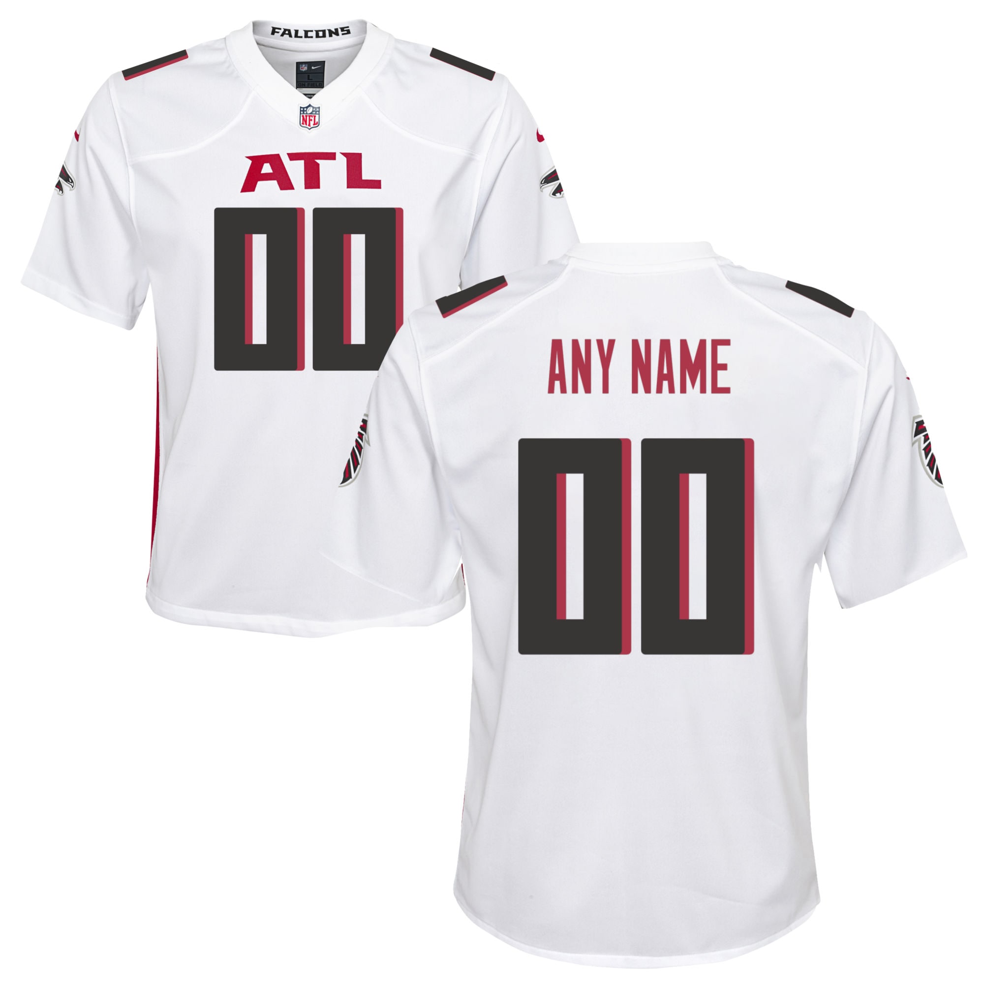 Youth Atlanta Falcons White Custom Game Jersey