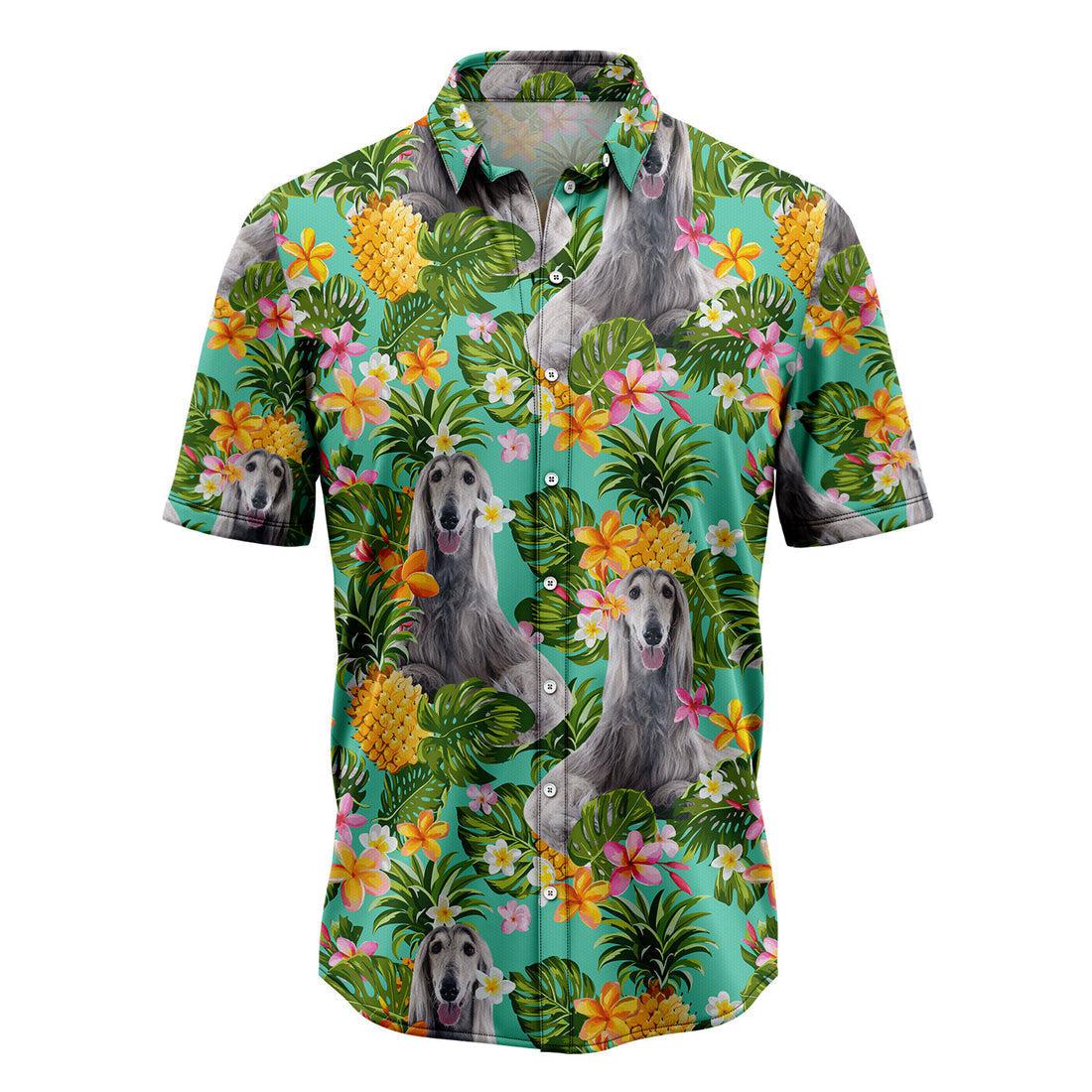 Tropical Pineapple Afghan Hound Hawaiian Shirt – For Men And Women