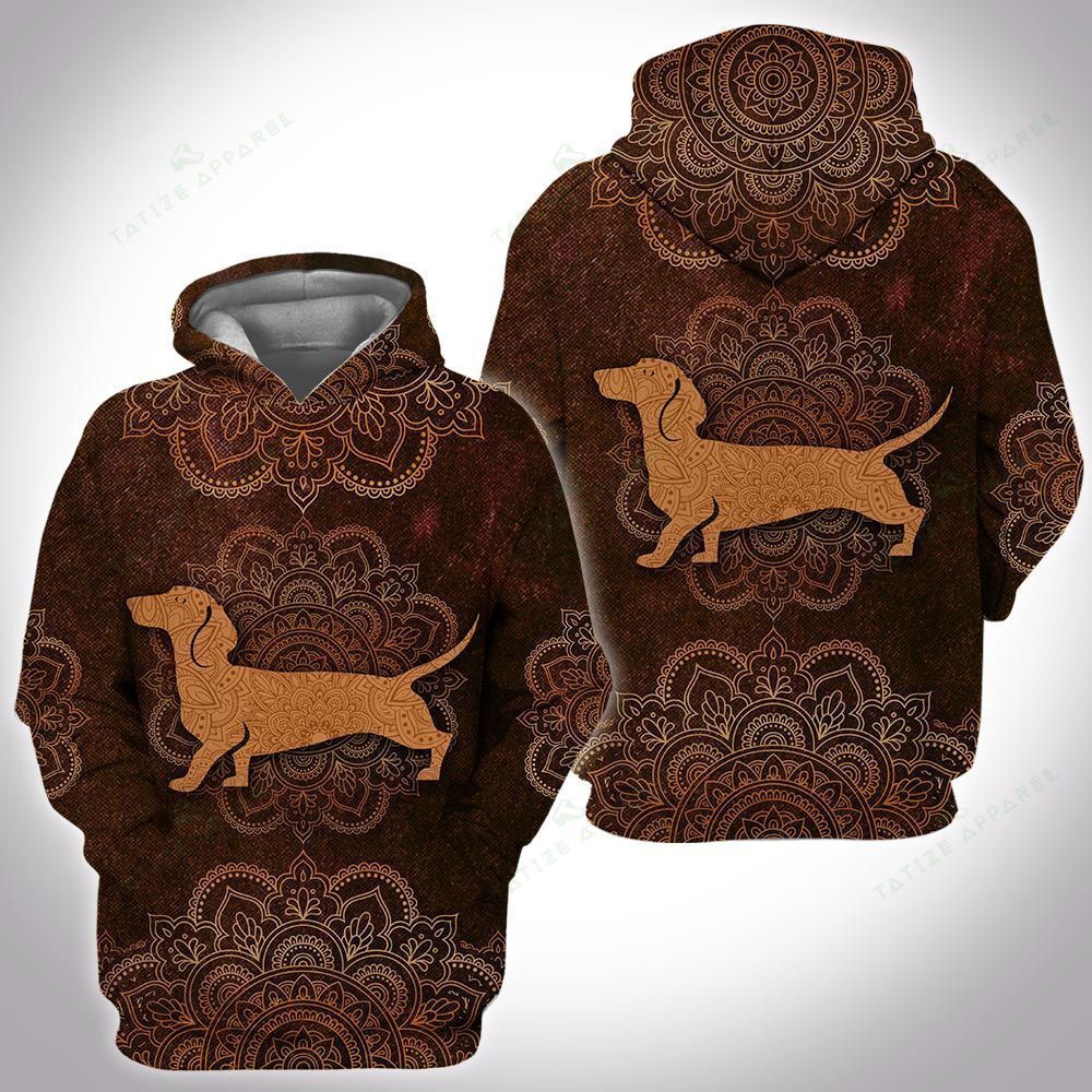 Unisex Animal Mandala Dachshund 3D Hoodie All Over Print