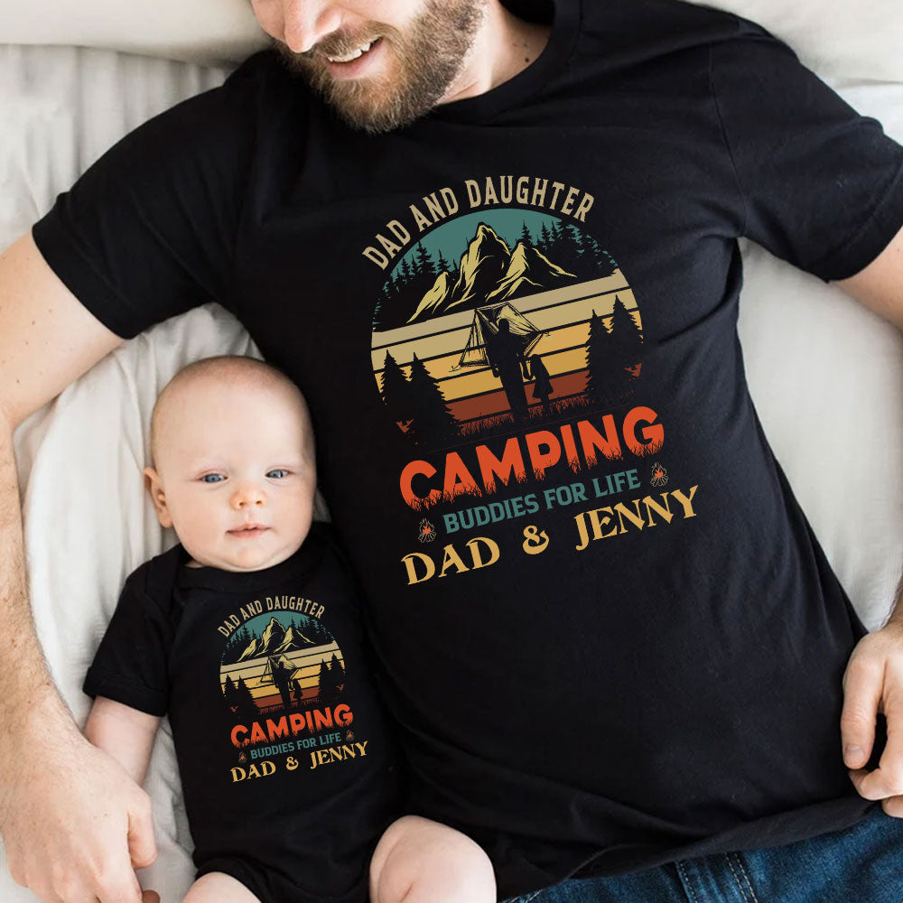 Matching Outfit For Dad And Daughter, Camping Buddies Matching Shirt Onesie For Dad And Baby In First Father’S Day, New Dad New Father Gift Trending Fashion Design By PeckShirt 2024