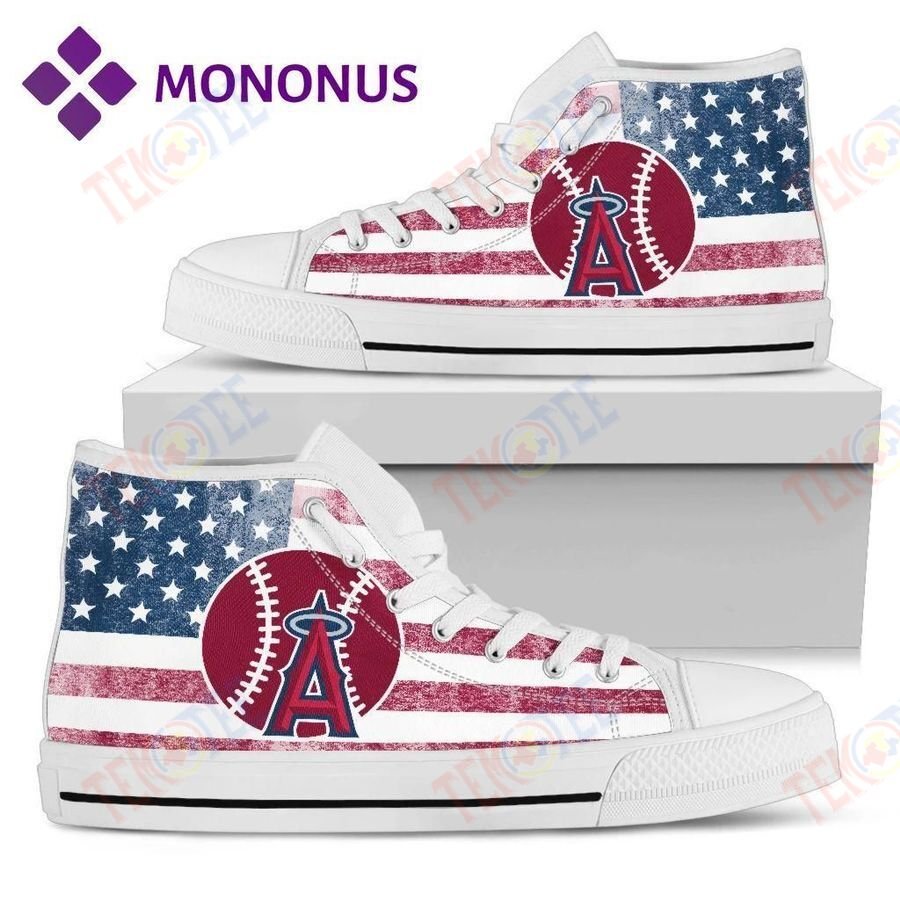 Mens Womens Flag Rugby Los Angeles Angels High Top Shoes White For Men And Women Nice And Comfortable TDT917