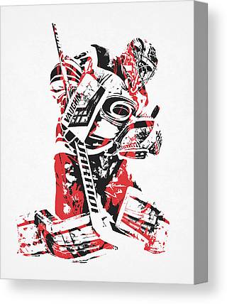 Petr Mrazek Carolina Hurricanes Pixel Art 1 Joe Hamilton Canvas Print