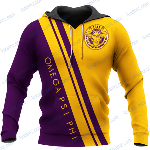 Omega Psi Phi 1911 Ωψφ Hoodie Omega Psi Phi Fraternity Inc Yellow And Purple Royal Shirt