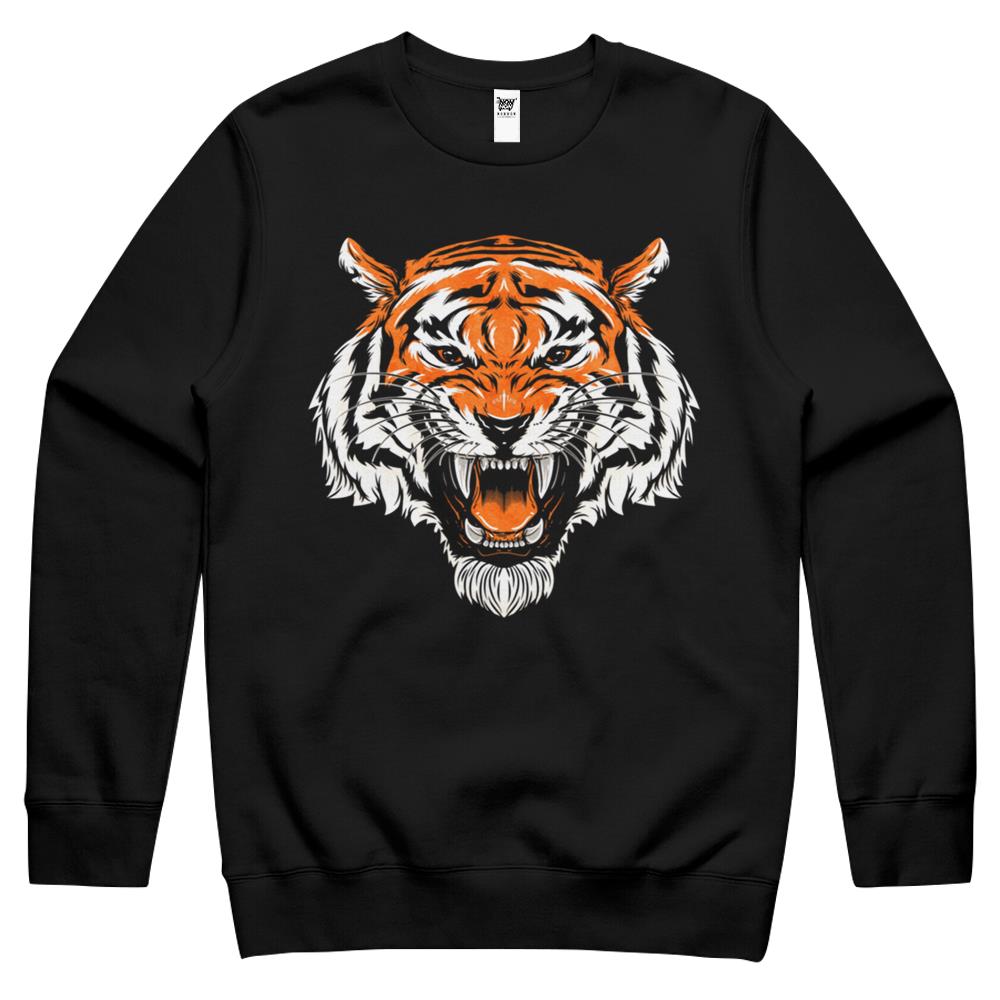 Bengal Tiger Roaring Crewneck Sweatshirt