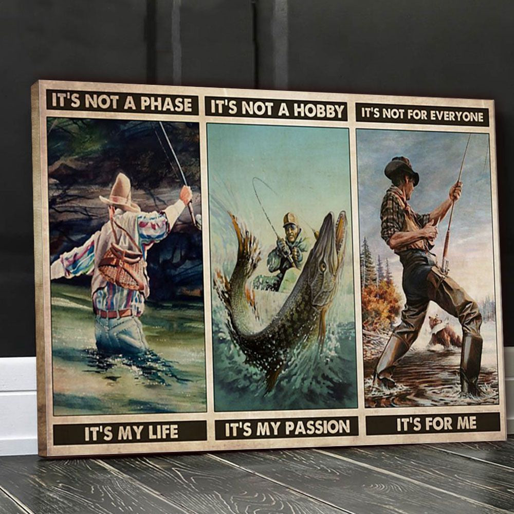 Fishing It’S My Life Canvas Poster Wall Art, Poster Print, Canvas Print Wall Decor