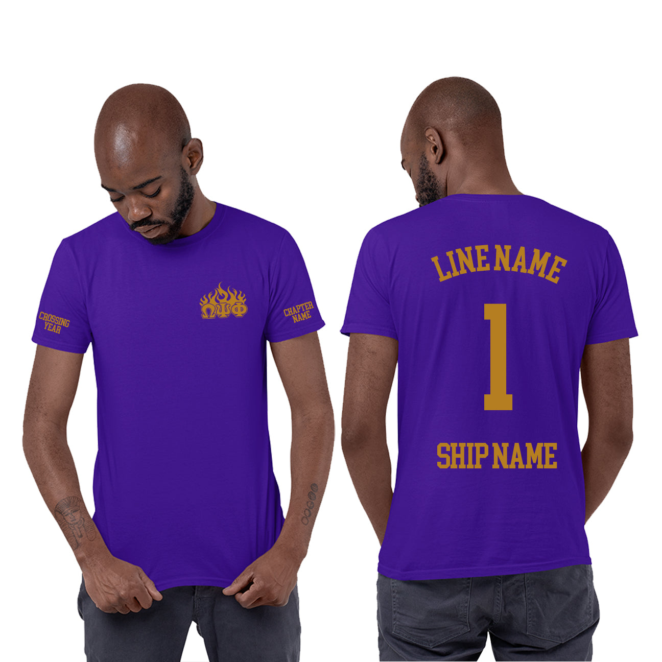 Omega Psi Phi Embroidered Line T-Shirts