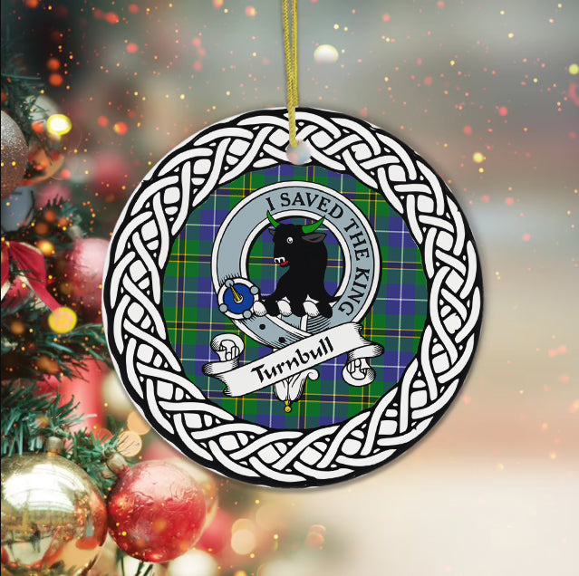 Turnbull Scottish Clan Tartan Crest Badge Plaid Ornament Gift. Christmas Tree Ornament Tartan Ornament Great Christmas Ornaments Gift