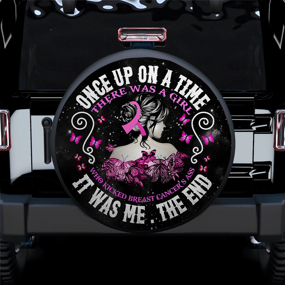 In October We Wear Pink One Up On A Time Jeep Car Spare Tire Cover Gift For Campers