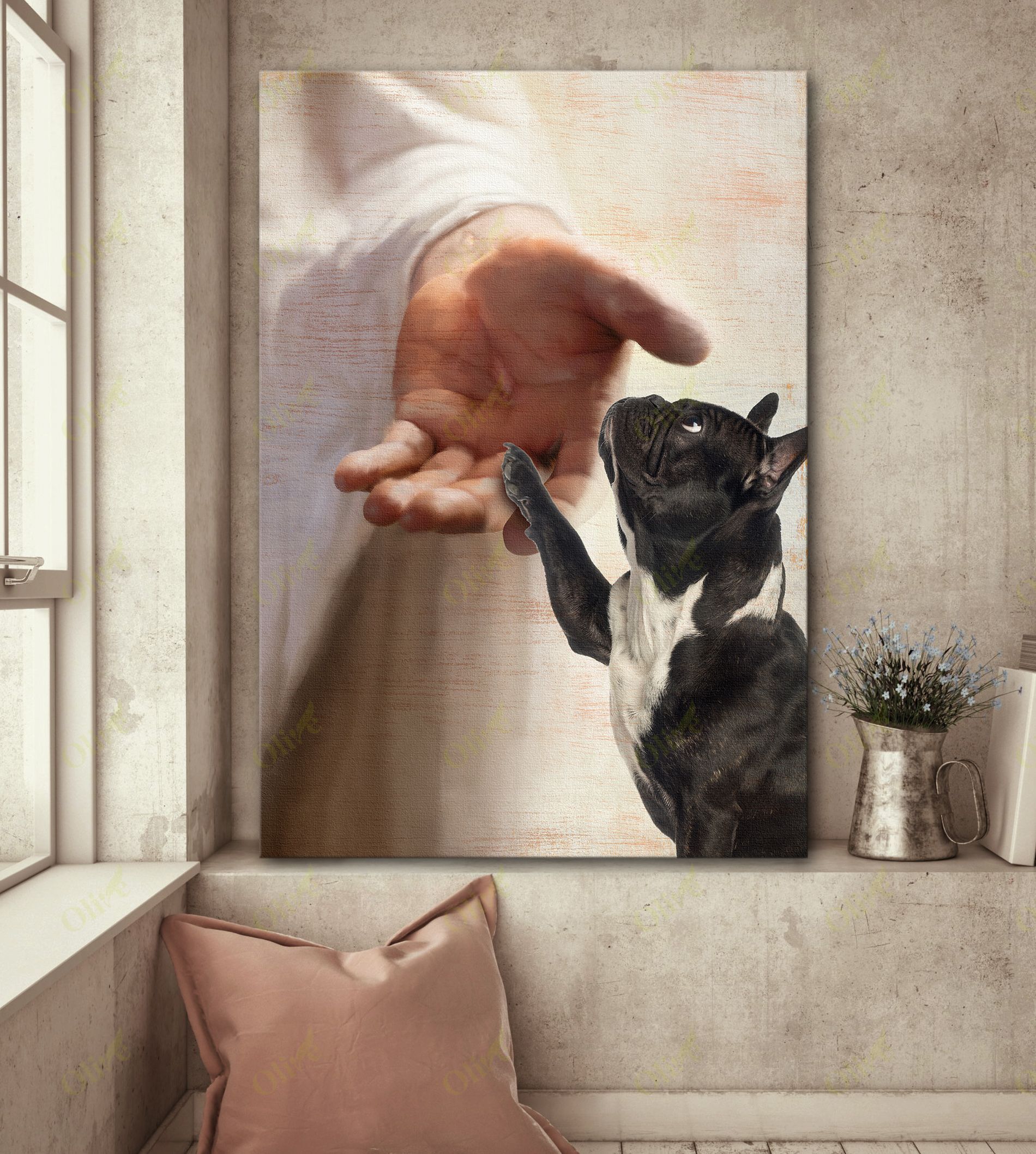 French Bulldog – Take My Hand Canvas And Poster | Wall Decor Visual Art
