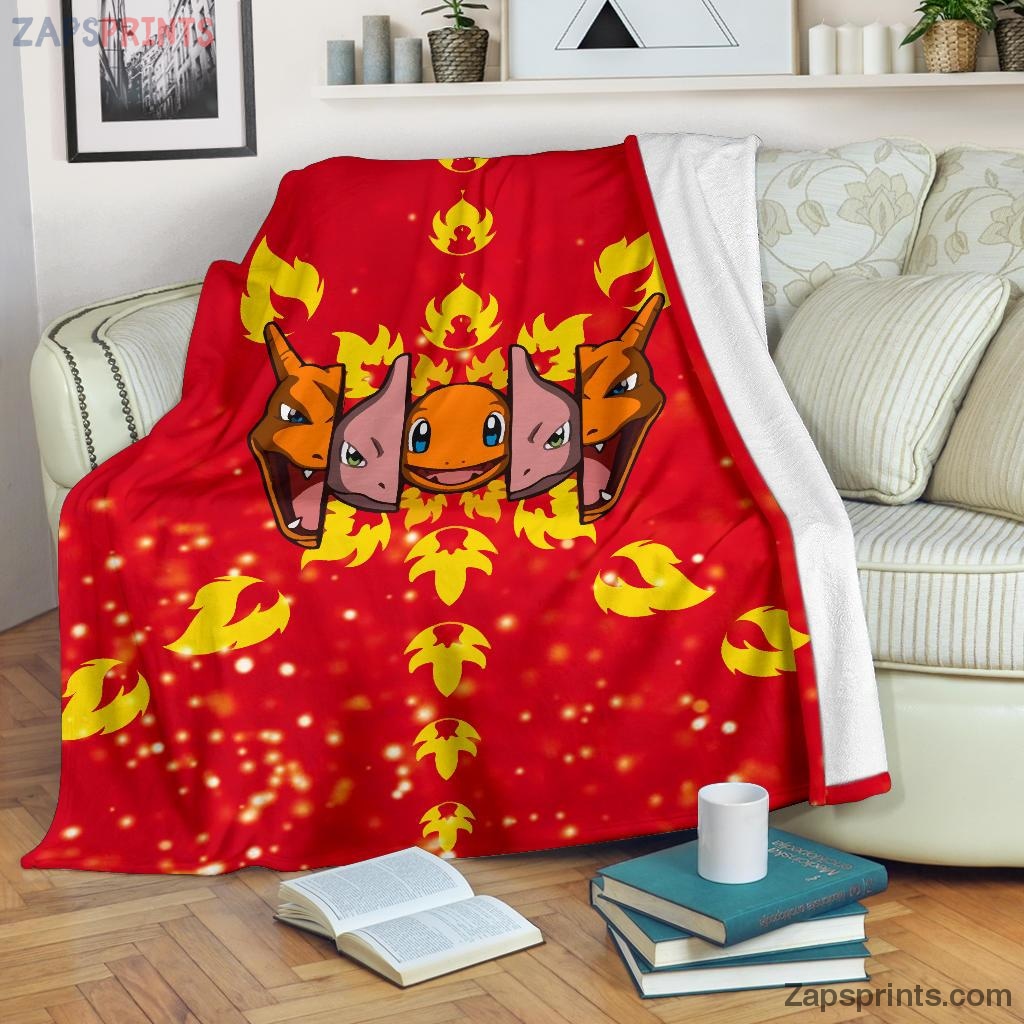 Burning Charizard Pokemon Blanket